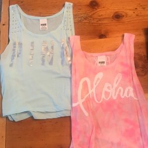 Set of Two PINK muscle tanks!
